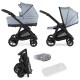 Bebecar Bib Duo 2 in 1 Pram + Raincover, Light Blue Bebecar Bib Duo 2 in 1 Pram + Raincover, Light Blue