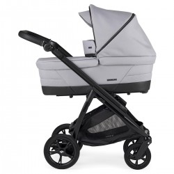 Bebecar Bib Duo 2 in 1 Pram + Raincover & FREE Bag, Light Grey