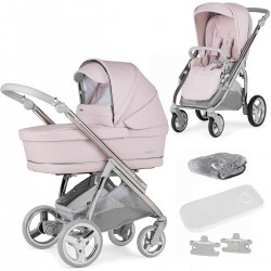 Bebecar Minipop Duo 2 in 1 Pram + Raincover, Pink