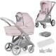 Bebecar Minipop Duo 2 in 1 Pram + Raincover, Pink Bebecar Minipop Duo 2 in 1 Pram + Raincover, Pink