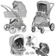 Bebecar Minipop Trio 3 in 1 Travel System + Lie Flat Car Seat, Silver Grey Bebecar Minipop Trio 3 in 1 Travel System + Lie Flat Car Seat, Silver Grey