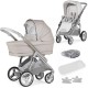 Bebecar Minipop Duo 2 in 1 Pram + Raincover, Stone Bebecar Minipop Duo 2 in 1 Pram + Raincover, Stone
