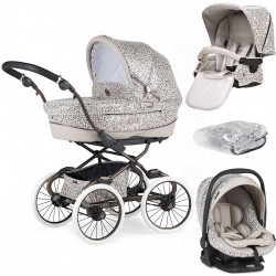 Bebecar Prive Stylo Class+ Pram + i-Size Car Seat Travel System, Raincover, Animal Print