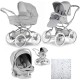 Bebecar Stylo Class+ Pram + Lie Flat Car Seat Travel System, Raincover, Calm Grey Bebecar Stylo Class+ Pram + Lie Flat Car Seat Travel System, Raincover, Calm Grey
