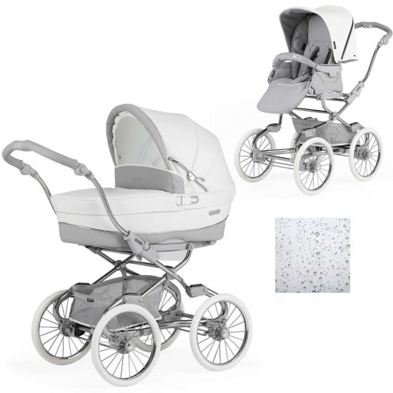 Bebecar Stylo Class+ 2 in 1 Pram + Raincover, Clouds Bebecar Stylo Class+ 2 in 1 Pram + Raincover, Clouds