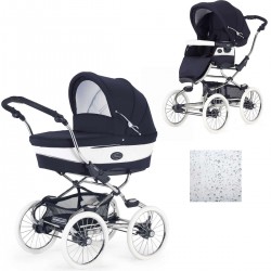 Bebecar Stylo Class+ 2 in 1 Pram + Raincover, Oxford Blue