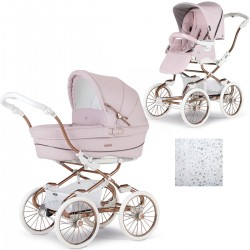 Bebecar Stylo Class+ 2 in 1 Pram + Raincover, Rose Pink