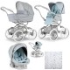 Bebecar Stylo Class+ Pram + Lie Flat Car Seat Travel System, Raincover, Sky Blue Bebecar Stylo Class+ Pram + Lie Flat Car Seat Travel System, Raincover, Sky Blue