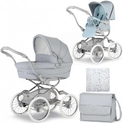 Bebecar Stylo Class+ 2 in 1 Pram + Raincover & FREE Bag Sky Blue