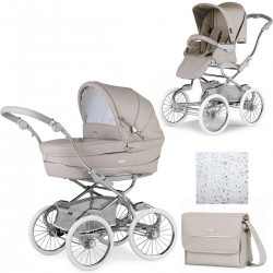 Bebecar Stylo Class+ 2 in 1 Pram + Raincover & FREE Bag, Stone