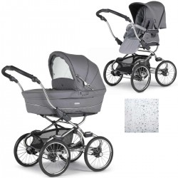 Bebecar Stylo Class+ 2 in 1 Pram + Raincover, Stormy Grey