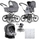 Bebecar Stylo Class+ Pram + Lie Flat Car Seat Travel System, Raincover, Stormy Grey