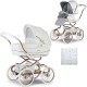 Bebecar Stylo Class+ 2 in 1 Pram + Raincover, White Rose Bebecar Stylo Class+ 2 in 1 Pram + Raincover, White Rose