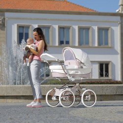 Bebecar Prive Stylo Class+ 2 in 1 Pram + Raincover, Rose Shimmer