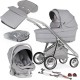 Bebecar V-Pack Complete Travel System + Lie Flat Car Seat, Raincover, LA3 Kit & Footmuff, Pebble - 2025 BLACK FRIDAY DEAL