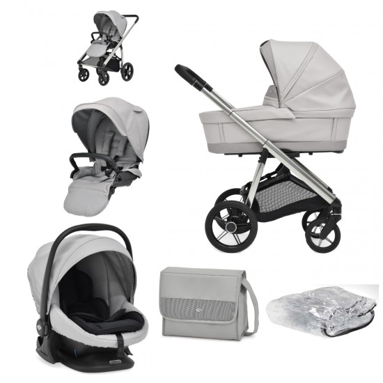 Bebecar Face Combi + i-Size Car Seat Travel System + Raincover, FREE Changing Bag, Mist