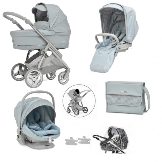 Bebecar Minipop Trio 3 in 1 Travel System + Lie Flat Car Seat & Free Bag, Celestine