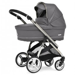 Bebecar Minipop Trio 3 in 1 Travel System + Lie Flat Car Seat, Peppercorn