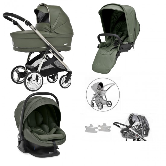 Bebecar Minipop Trio 3 in 1 Travel System + Lie Flat Car Seat, Sorrel