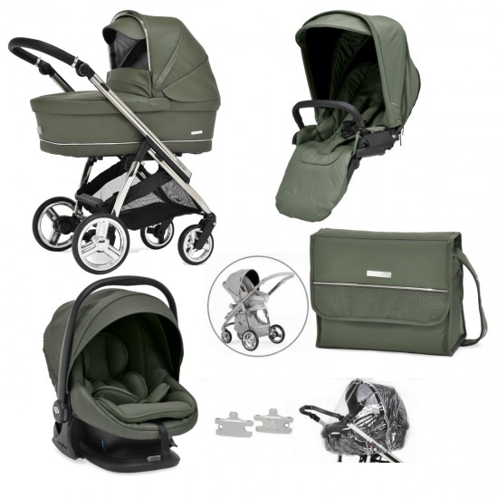 Bebecar Minipop Trio 3 in 1 Travel System + Lie Flat Car Seat & Free Bag, Sorrel