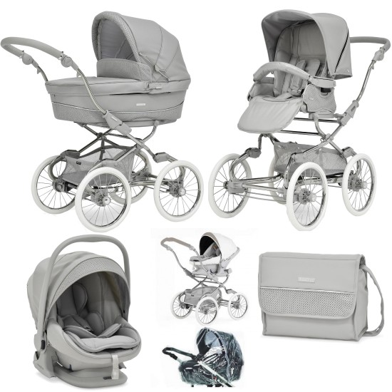 Bebecar Stylo Class+ Pram + Lie Flat Car Seat Travel System + Raincover & FREE Bag, Truffle
