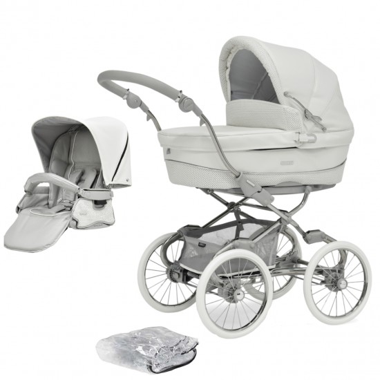 Bebecar Stylo Class+ 2 in 1 Pram + Raincover, Porcelaine