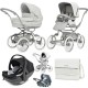 Bebecar Stylo Class+ Pram + New Aurea Car Seat Travel System + Raincover, FREE Changing Bag, Porcelaine