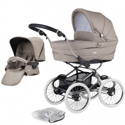 Bebecar Stylo Class+ 2 in 1 Pram + Raincover, Truffle