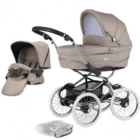 Bebecar Stylo Class+ 2 in 1 Pram + Raincover, Truffle