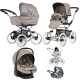 Bebecar Stylo Class+ Pram + Lie Flat Car Seat Travel System + Raincover, Truffle