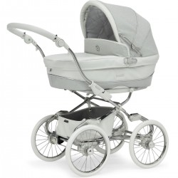 Bebecar Prive Stylo Class+ Pram + i-Size Car Seat Travel System + Raincover & FREE Bag, White Sparkle
