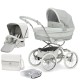 Bebecar Prive Stylo Class+ 2 in 1 Pram + Raincover, FREE Changing Bag, White Sparkle
