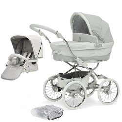 Bebecar Prive Stylo Class+ 2 in 1 Pram + Raincover, White Sparkle