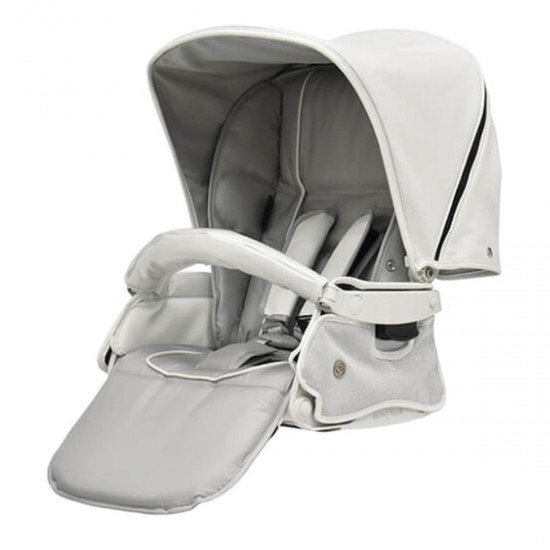 Bebecar Prive Stylo Class+ 2 in 1 Pram + Raincover, White Sparkle