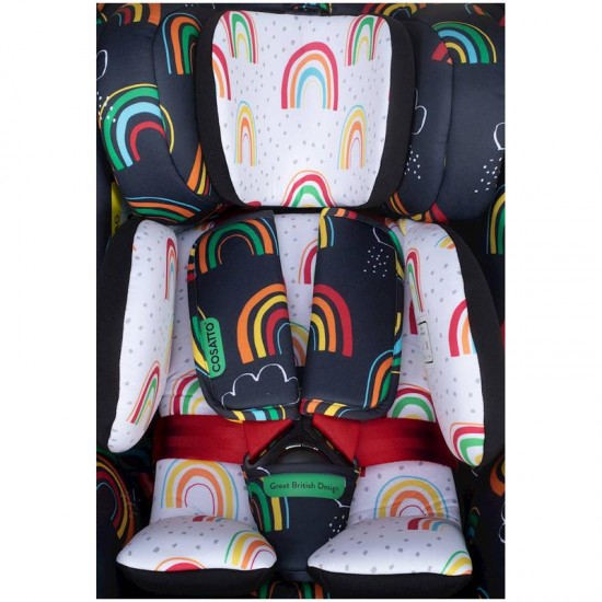 Cosatto Come and Go i-Size Rotate Car Seat, Disco Rainbow