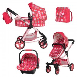 Cosatto Giggle Quad Dolls Pram and Car Seat Bundle, Fairy Garden