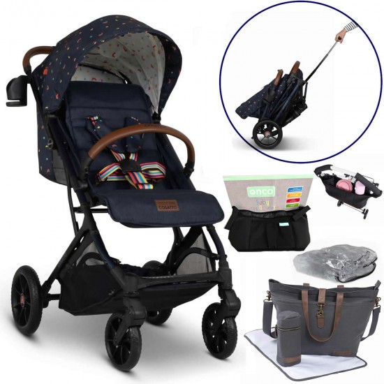 Cosatto Woosh Trail Stroller, Doodle Days + FREE Changing Bag & Buggy Organiser - 2025 BLACK FRIDAY DEAL