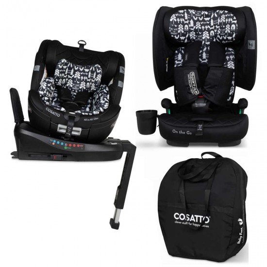 Cosatto All in All Ultra Rotate i-Size Car Seat + On The Go Car Seat Summer Bundle, Silhouette