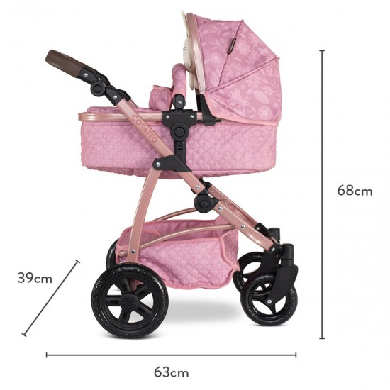 Cosatto Wow 3 in 1 Dolls Pram and Car Seat Travel System Bundle, Camille Cosatto Wow 3 in 1 Dolls Pram and Car Seat Travel System Bundle, Camille