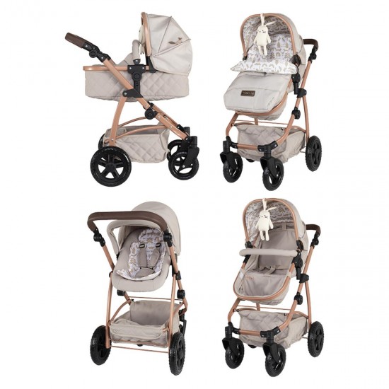 Cosatto Wow 3 in 1 Dolls Pram and Car Seat Travel System Bundle, Whisper Cosatto Wow 3 in 1 Dolls Pram and Car Seat Travel System Bundle, Whisper