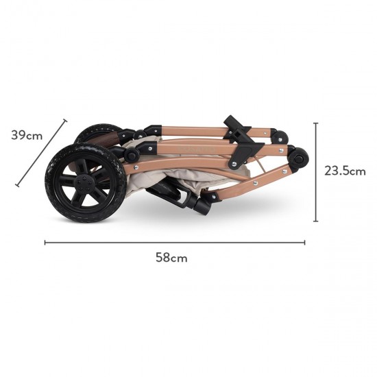 Cosatto Wow 3 in 1 Dolls Pram and Car Seat Travel System Bundle, Whisper Cosatto Wow 3 in 1 Dolls Pram and Car Seat Travel System Bundle, Whisper