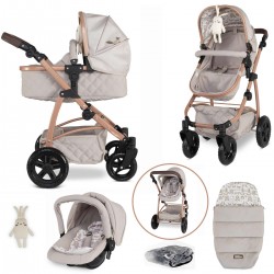 Cosatto Wow 3 in 1 Dolls Pram and Car Seat Travel System Bundle, Whisper