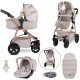 Cosatto Wow 3 in 1 Dolls Pram and Car Seat Travel System Bundle, Whisper Cosatto Wow 3 in 1 Dolls Pram and Car Seat Travel System Bundle, Whisper