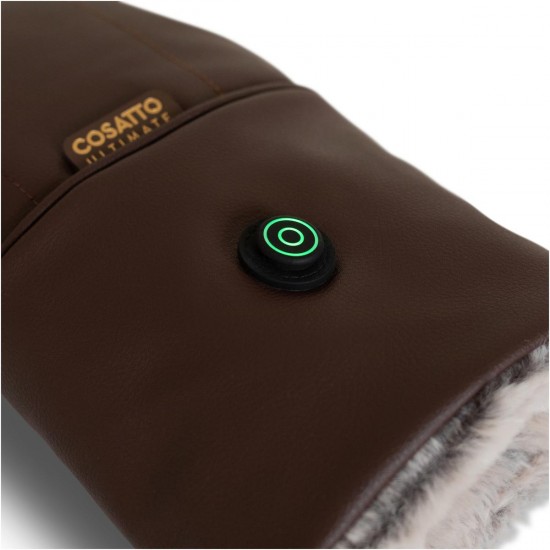 Cosatto Ultimate Heated Rechargable Snuggle Pram Mitts, Brown