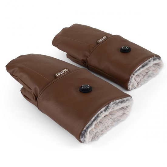 Cosatto Ultimate Heated Rechargable Snuggle Pram Mitts, Tan