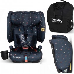 Cosatto On The Go i-Size Travel Car Seat with Carry Bag, Doodle Days