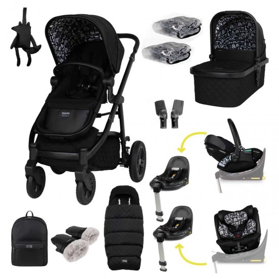 Cosatto Wow 3 All Stage Family Rotate & Recline 2 Base Bundle, Silhouette