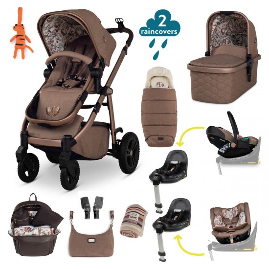 Cosatto Wow 3 Special Edition All Stage Family Rotate & Recline 2 Base Bundle, Tiger Tale