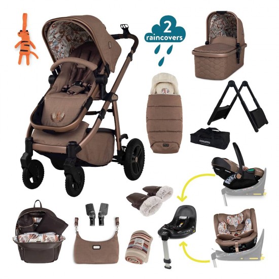 Cosatto Wow 3 Special Edition All Stage Family Rotate & Recline 2 Base Mega Bundle, Tiger Tale