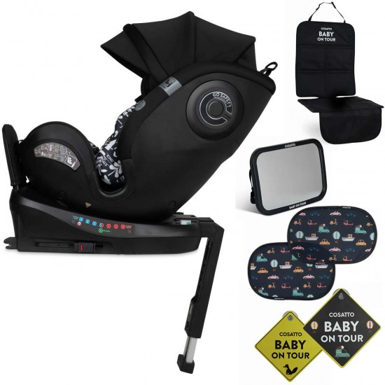 Cosatto All in All Ultra Rotate i-Size Car Seat, Silhouette + FOC Car Seat Accessory Pack